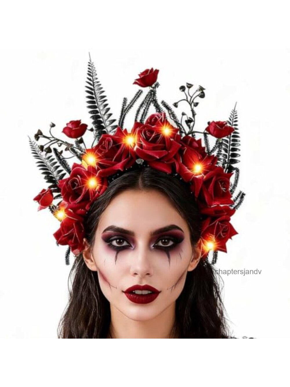 LED Light Up Rose Flower Headband Halloween Costume Hair Accessory